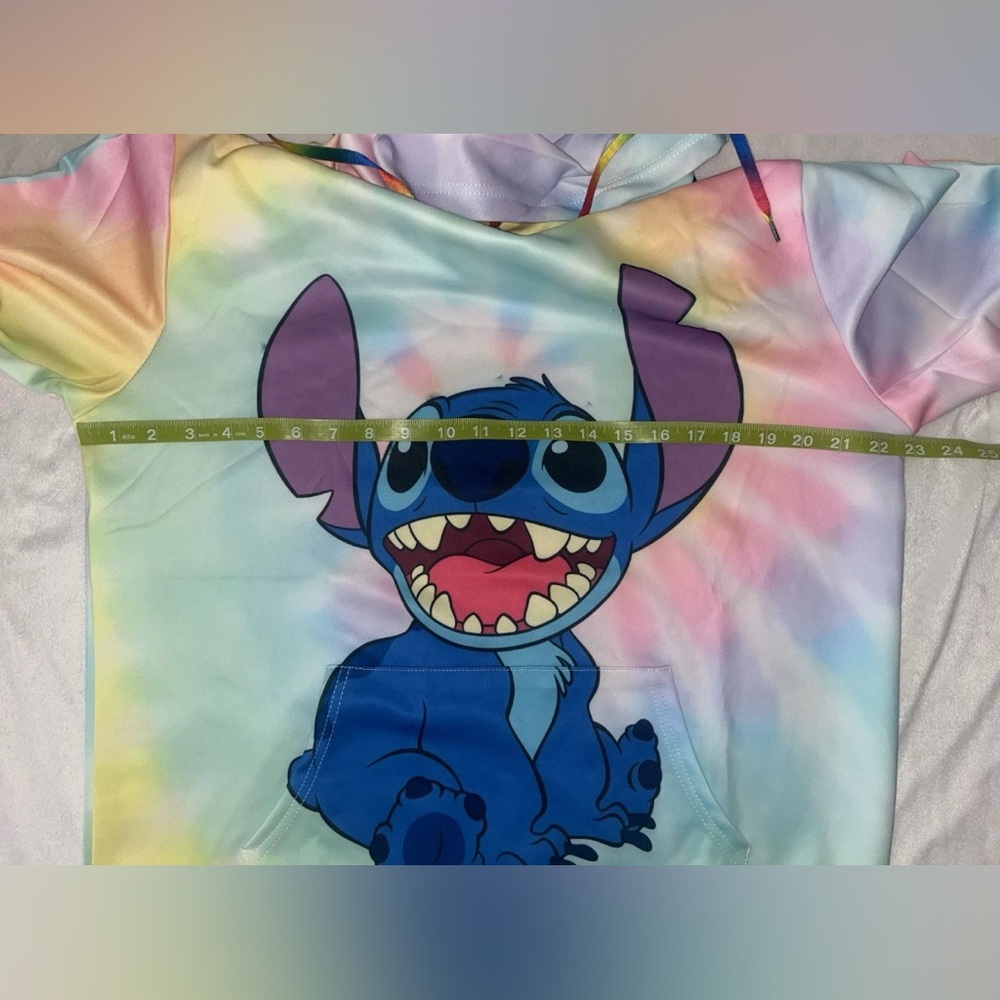 Womens Teen Girls Size XXL STITCH Character Hoodie Colorful Lilo Sweatshirt - Picture 7 of 11